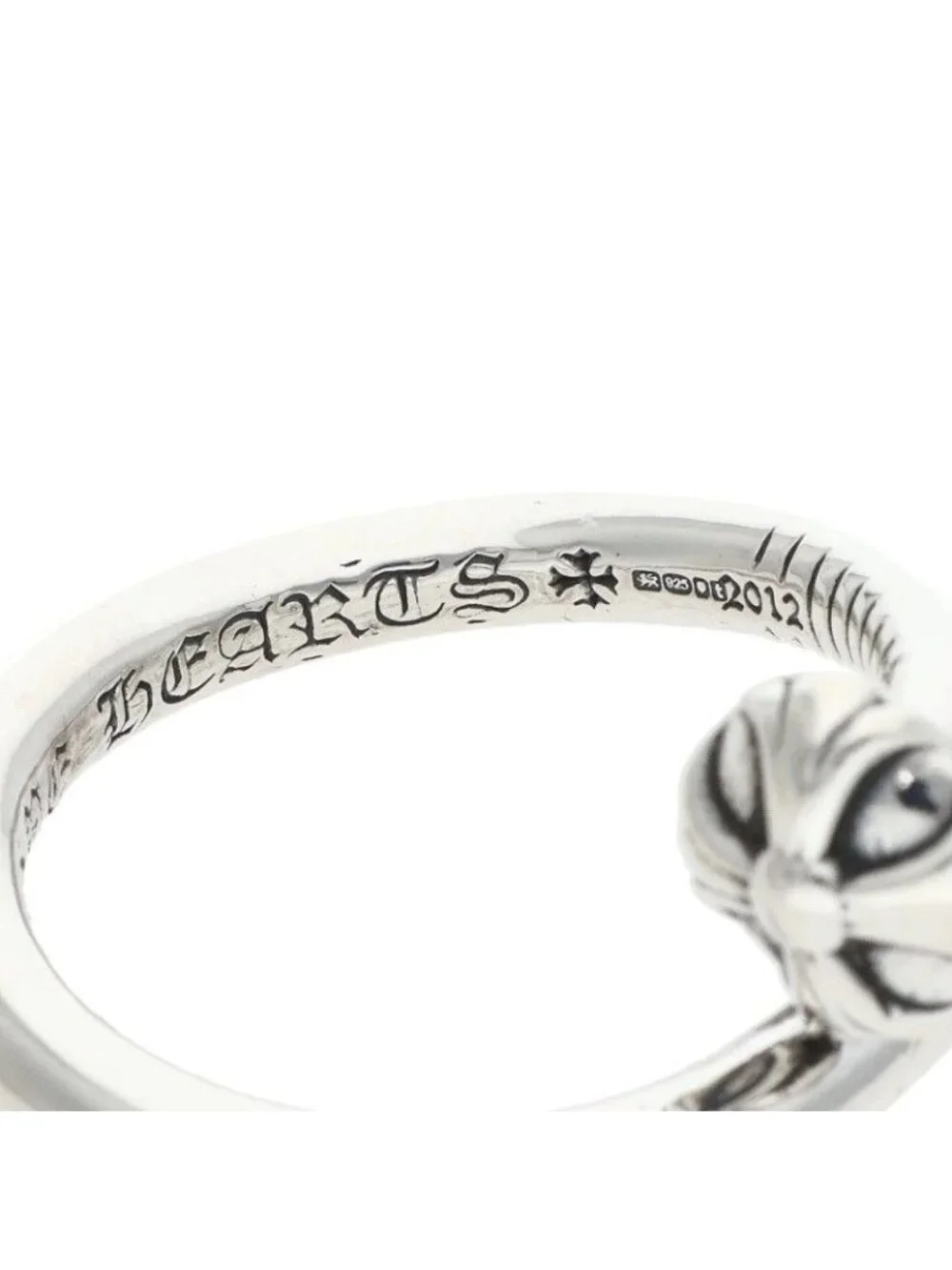 Chrome Hearts Nail Crsball Cross Ball Silver Ring